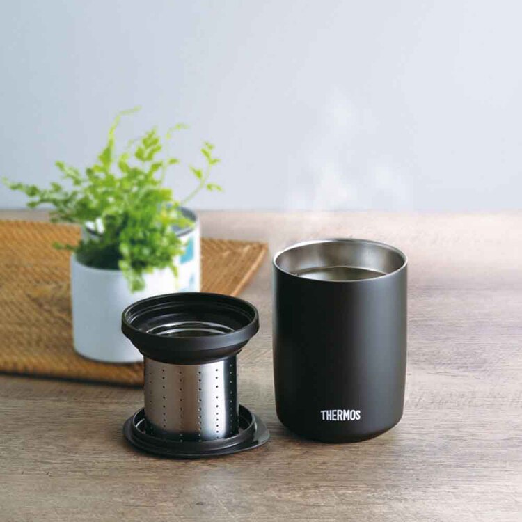 サーモス タンブラー ティストレーナー付 湯呑 食洗器対応 真空断熱ティータンブラー 0.4L JTB-400FI STB 【プラザセレクト】
