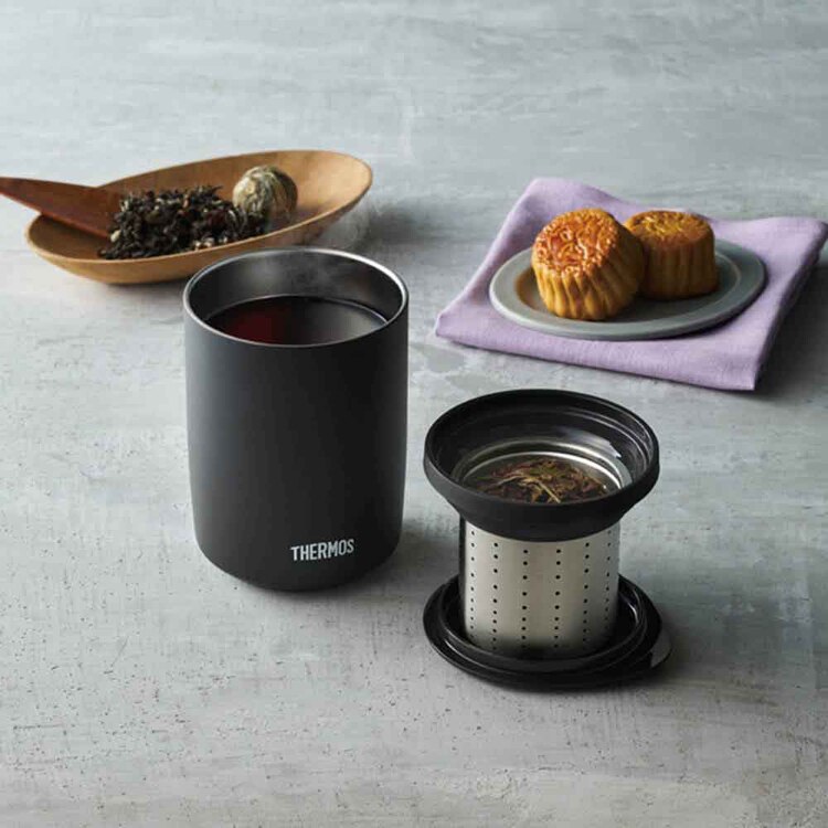 サーモス タンブラー ティストレーナー付 湯呑 食洗器対応 真空断熱ティータンブラー 0.4L JTB-400FI STB 【プラザセレクト】