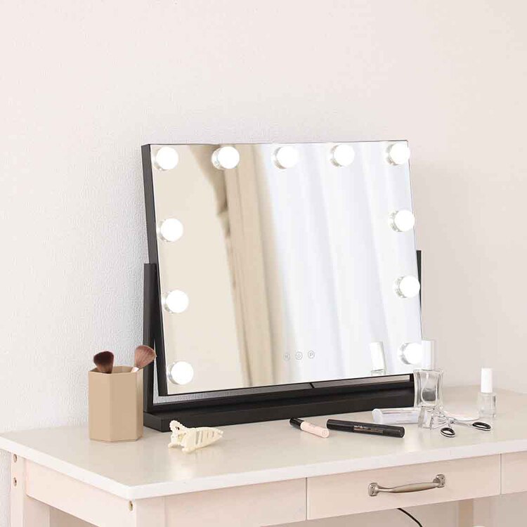 プレミアムLEDミラー yumeka ブラック 67781 【プラザセレクト】