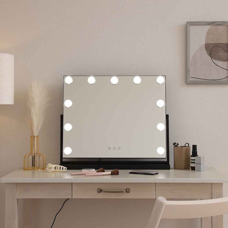 プレミアムLEDミラー yumeka ブラック 67781 【プラザセレクト】