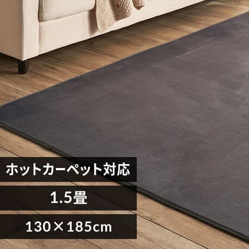 ラグ フランネルラグ 抗菌防臭 防ダニ加工 130cm×185cm 1.5畳 ダークグレー FNR-RC-1318