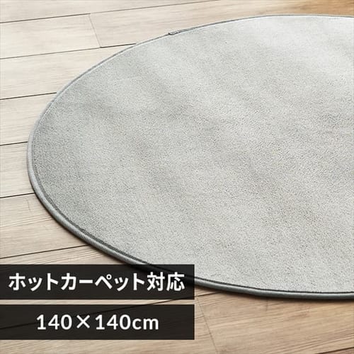 ラグ フランネルラグ 円形 抗菌防臭 防ダニ加工 140cm×140cm ライトグレー FNR-RCR-1414