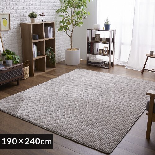 ラグ フランネルラグ 4層構造 抗菌防臭 防ダニ加工 190cm×240cm 4層構造 グレージュ