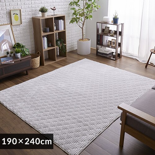 ラグ フランネルラグ 4層構造 抗菌防臭 防ダニ加工 190cm×240cm 4層構造 アイボリー