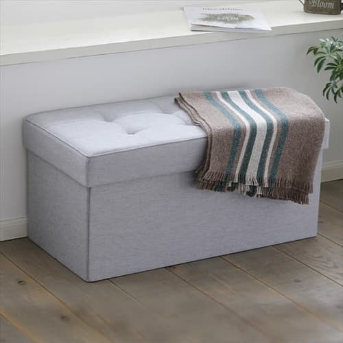 スツール 収納付き 折りたたみ ワイド SSTR-76 ライトグレー