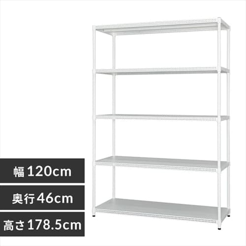 �X�`�[�����b�N ��120cm ���^�����b�N �p���`���O 5�i CMR-P1218J �z���C�g (�|�[�����a25mm�E�I��5��)