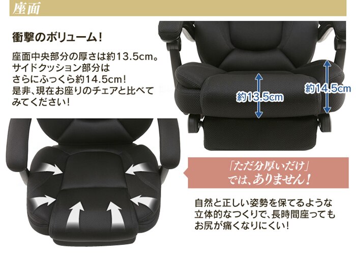 170&deg;リクライニング ミドルバック  HLC-0852L-1 