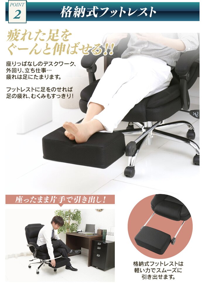 170&deg;リクライニング ミドルバック  HLC-0852L-1 