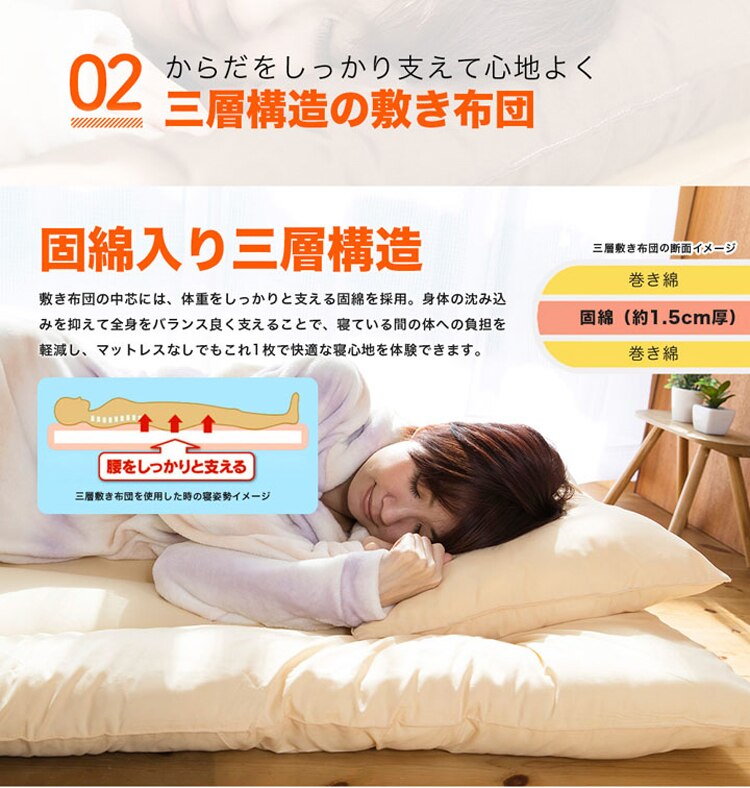 カラダにフィットする布団3点セット