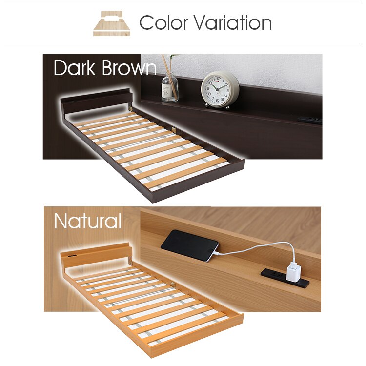 木製宮付すのこローベッド シングル