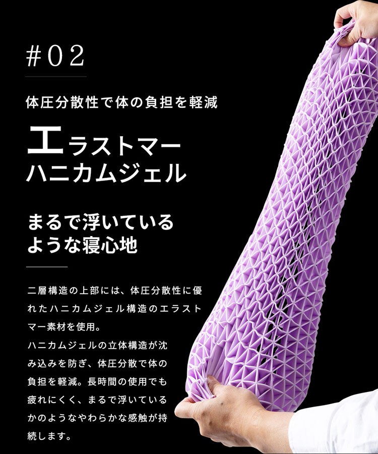 枕まくらマクラピローハニカムジェル構造ハニカムジェル二層ハイブリッド枕体圧分散通気性リバーシブル寝具ハニカムジェル二層ハイブリッド枕/フロートホワイト/グレークリアグローブ