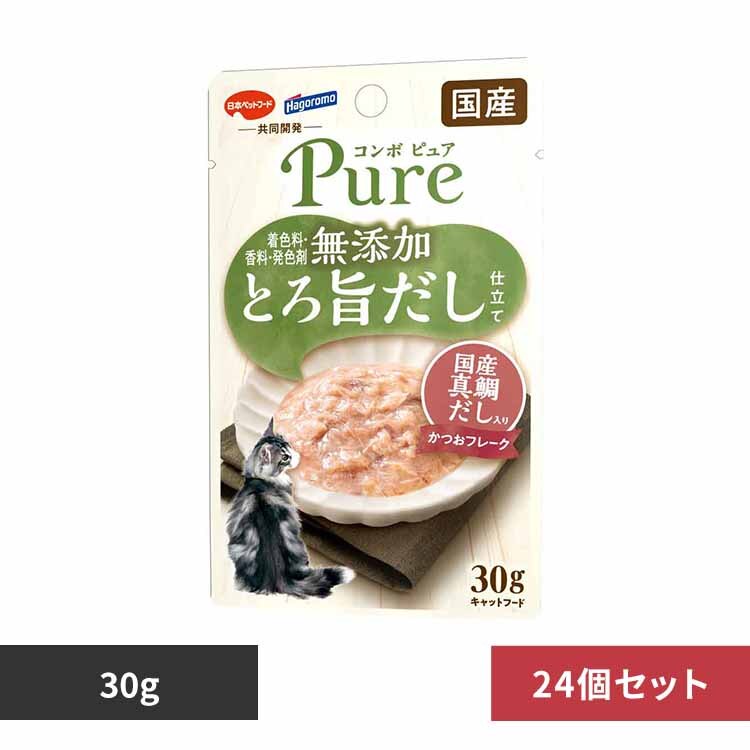 【24個】コンボ ピュア キャット パウチ かつお・国産真鯛だし入り 30g 1011390