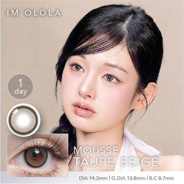 �yMousse Taupe Beige�z�J���R�� OLOLA 1DAY �I�[���� �����f�[ �yBC�z8.6���� �yDIA�z14.2mm �y�ܐ����z38% �x���� �x�Ȃ�