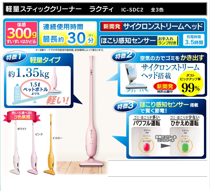 �y�ʃX�e�B�b�N�N���[�i�[�@���N�e�B�@IC-SDC2�@�S3�F