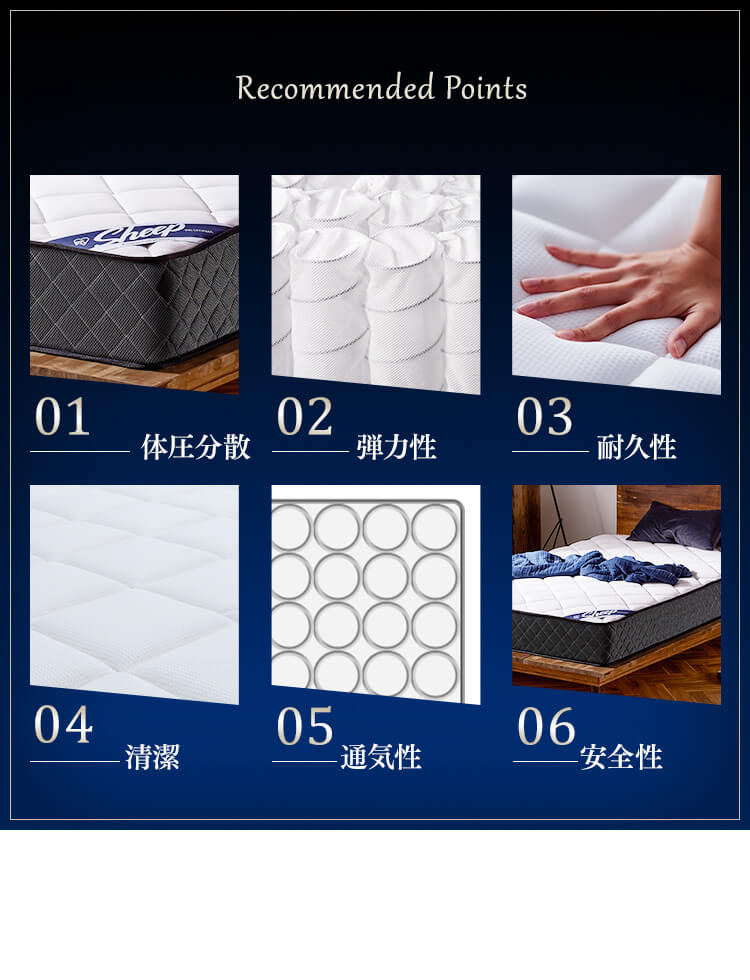 ポケットコイルマットレス S PMTS25H-S ホワイト3