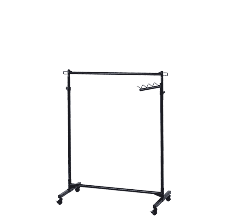 ハンガーラック 1段 高耐荷重 縦横伸縮 フック・キャスター付き スタイルハンガーハード シングルタイプ PI-H1R ブラック6