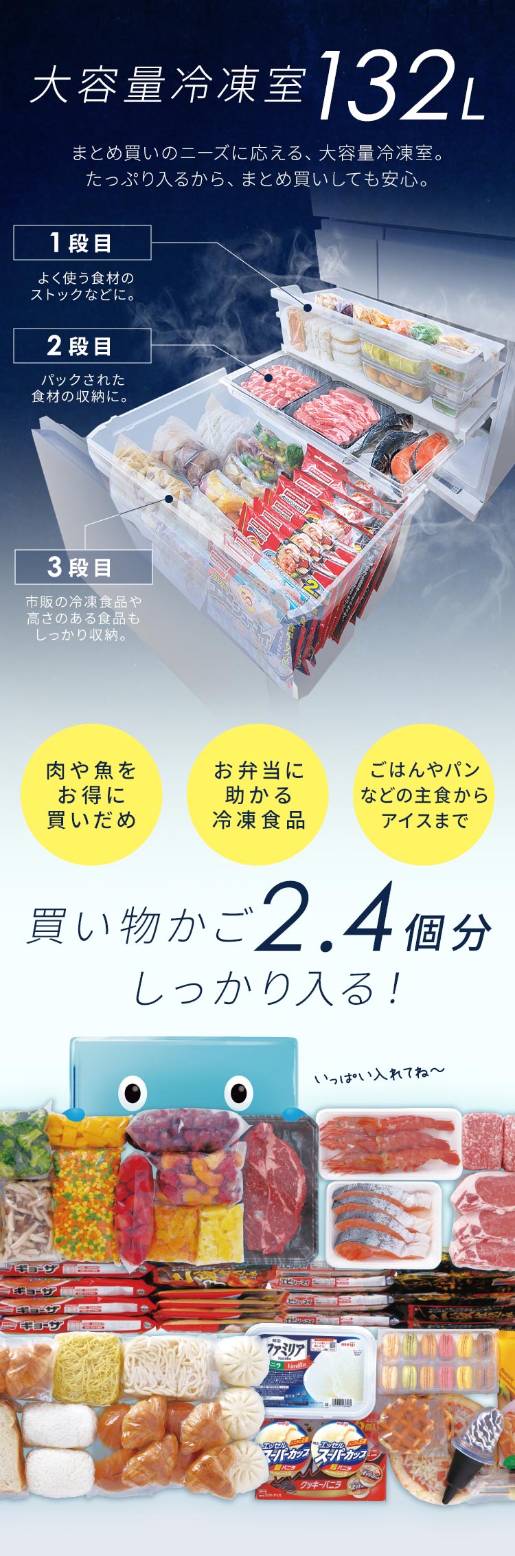 【設置無料】 冷蔵庫 503L カメラ付き 自動霜取り 大容量冷凍室132L ストックアイ フレンチドア 幅68.5cm IRSN-C50A-B ブラック【代引き不可】5