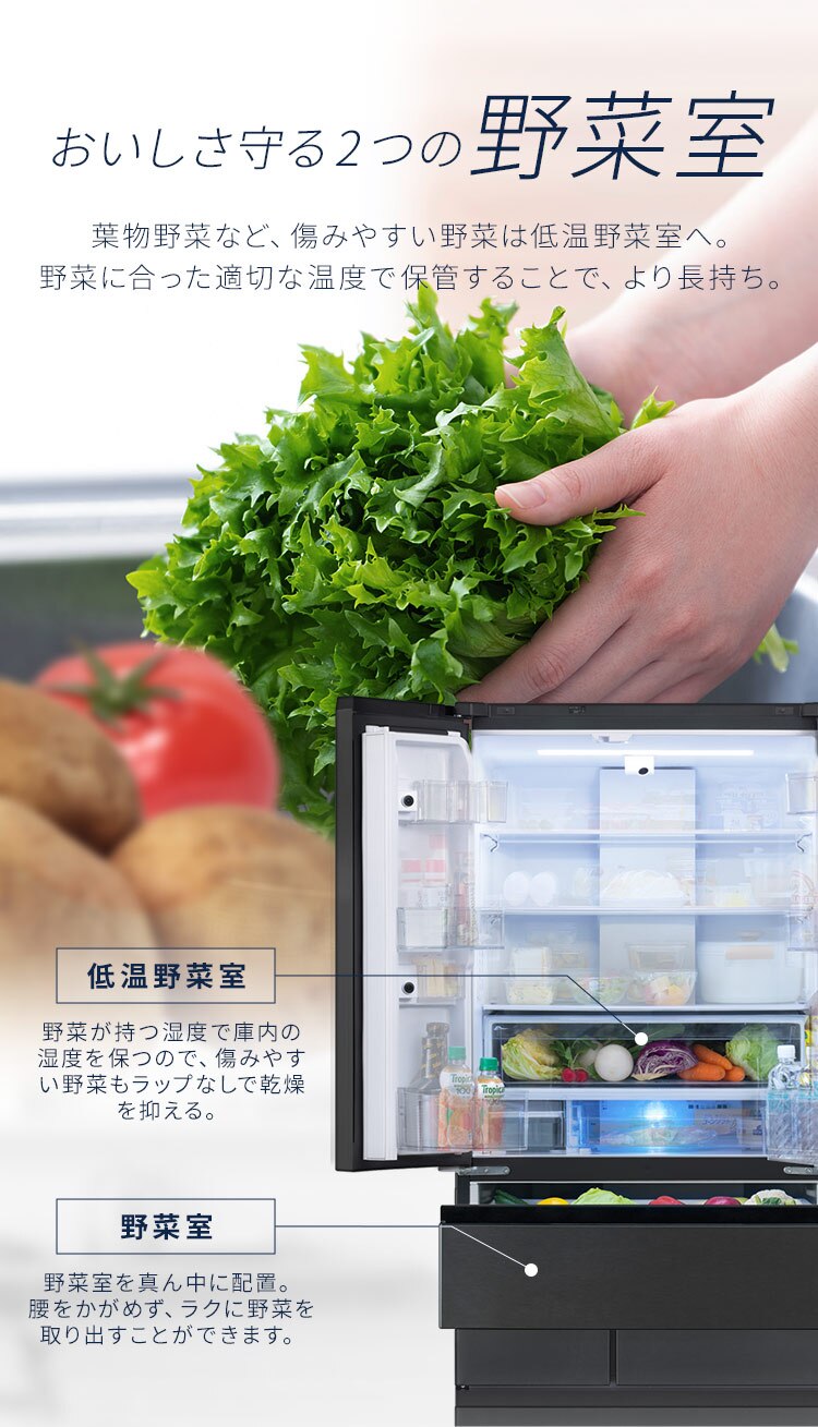 【設置無料】 冷蔵庫 503L カメラ付き 自動霜取り 大容量冷凍室132L ストックアイ フレンチドア 幅68.5cm IRSN-C50A-B ブラック【代引き不可】7