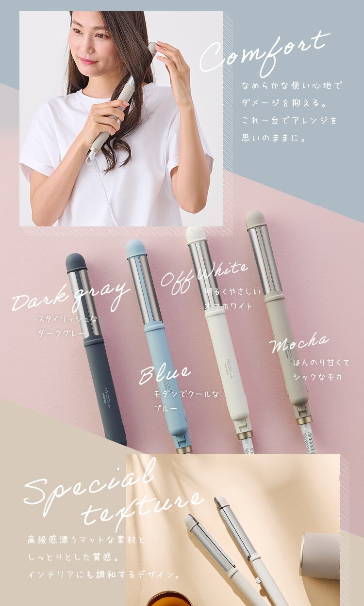 MiCOLA ストレートアイロン スムースケアコーティング 2WAY HIR-MS201-A ブルー3