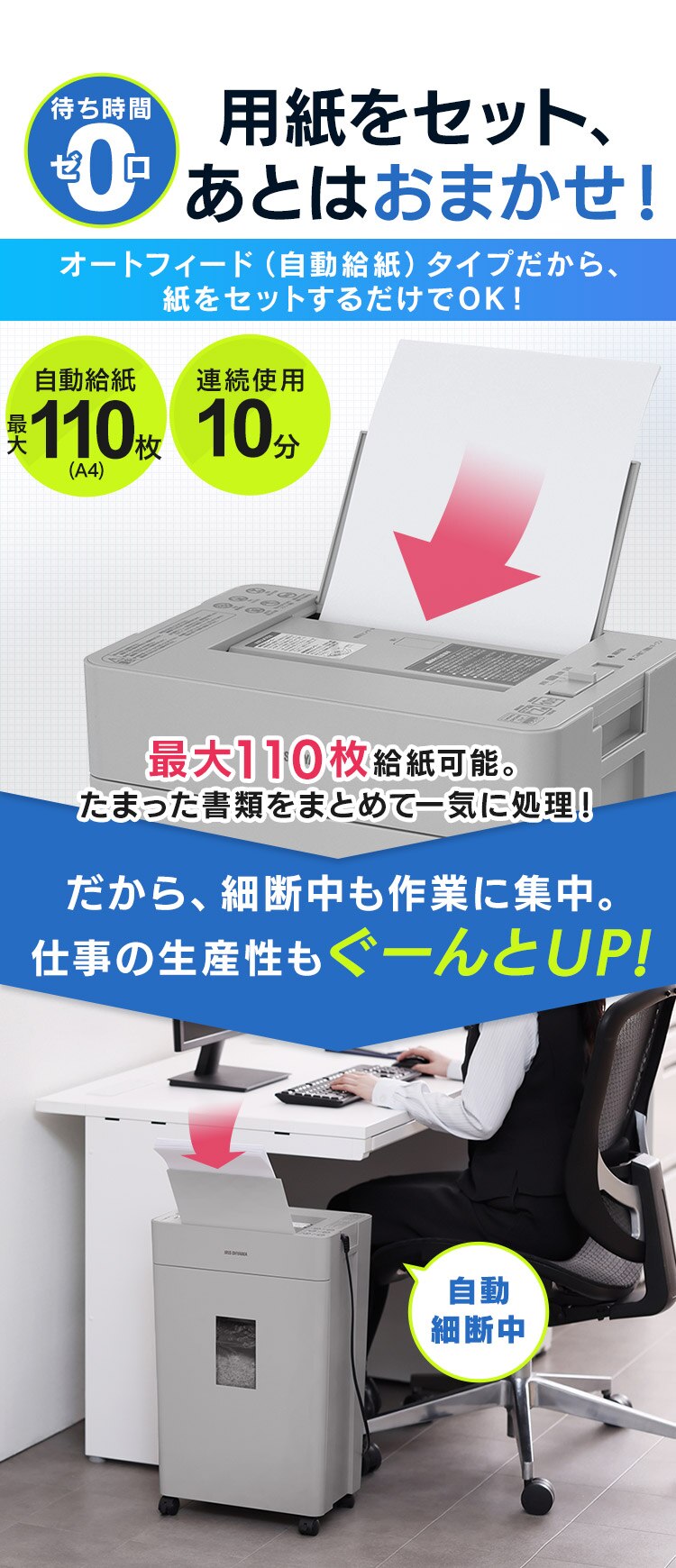 �ȃX�y�[�X�Ɏg����R���p�N�g�T�C�Y 110���������ɏ��גf �I�[�g�t�B�[�h�V�����b�_�[ ��e��22L