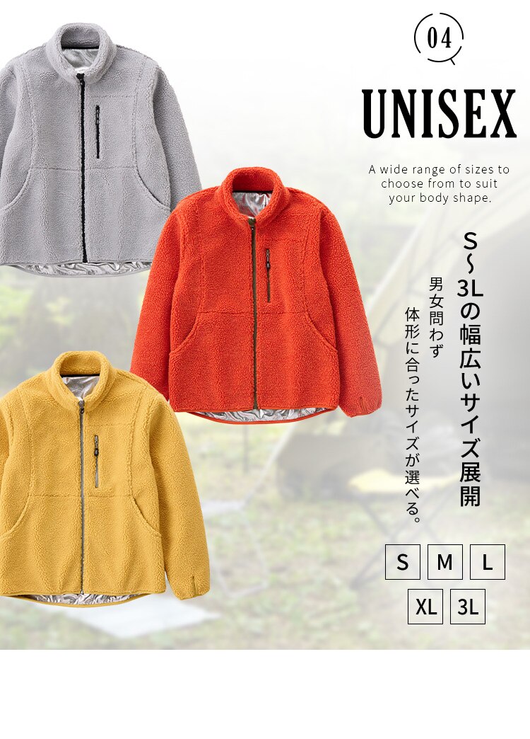 ボアフリース保温裏アルミジャケット FC22501-LGS Sサイズ ライトグレー5