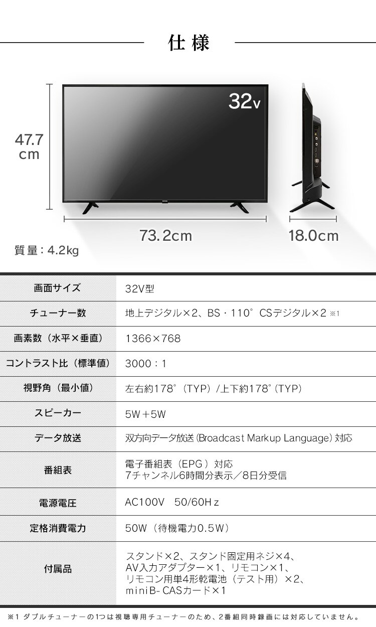 Fiona 液晶テレビ 32V型 32WB10PB10