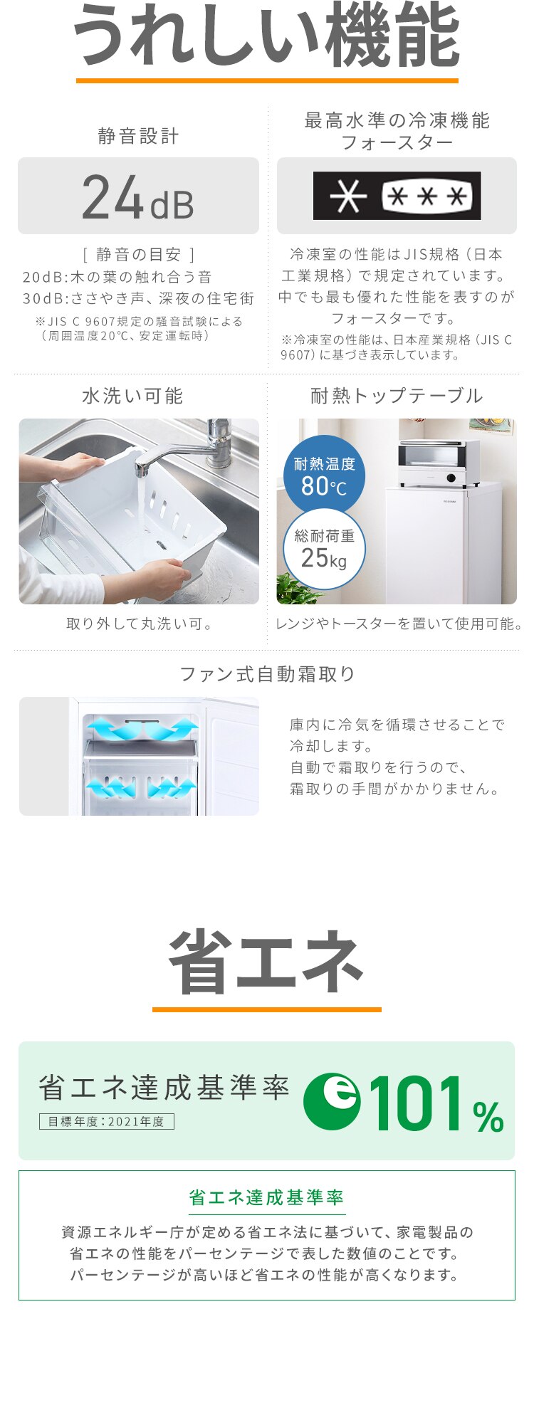 冷凍庫 66L 奥行スリム 自動霜取り IUSN-7A-W 【スキマックス】7