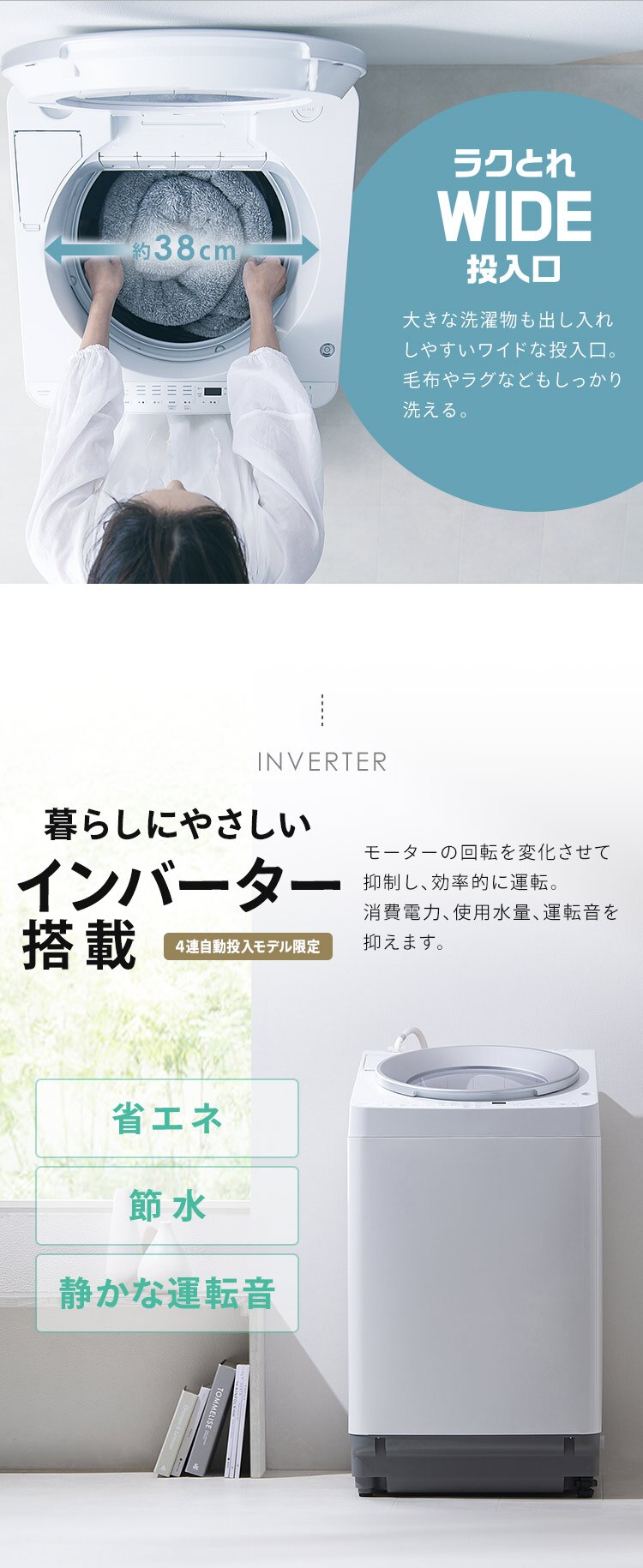 洗濯機 8kg OSH 2連タンク 洗剤自動投入 ガチ落ち極渦洗浄 省エネ 節水 ラクとれLOW設計 二人暮らし ファミリー向け ITW-80A01-W【代引き不可】6
