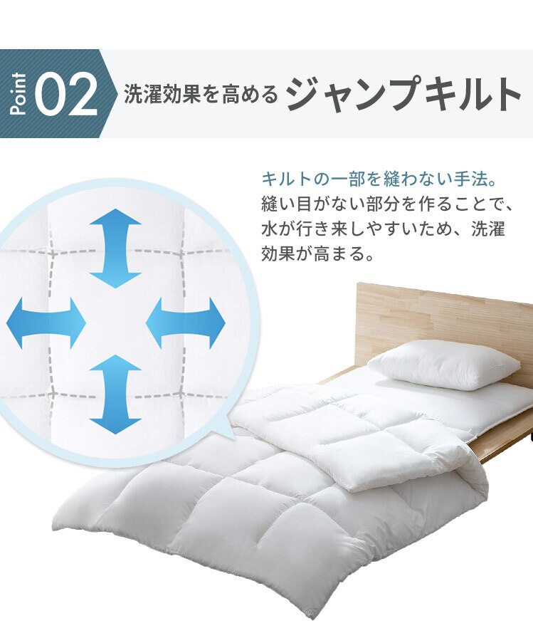 洗える掛け布団 洗濯ネット付 KKF-WB15-DN ホワイト4
