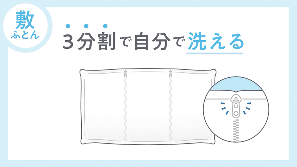 洗える敷き布団 洗濯ネット付 SKF-WB05-SN ホワイト4
