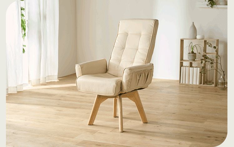 回転チェア レザー調 LECN-KH ブラック11