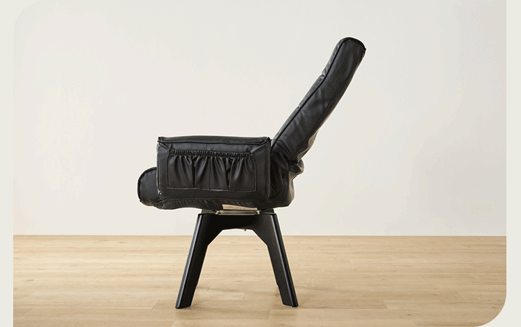 回転チェア レザー調 LECN-KH ブラック13