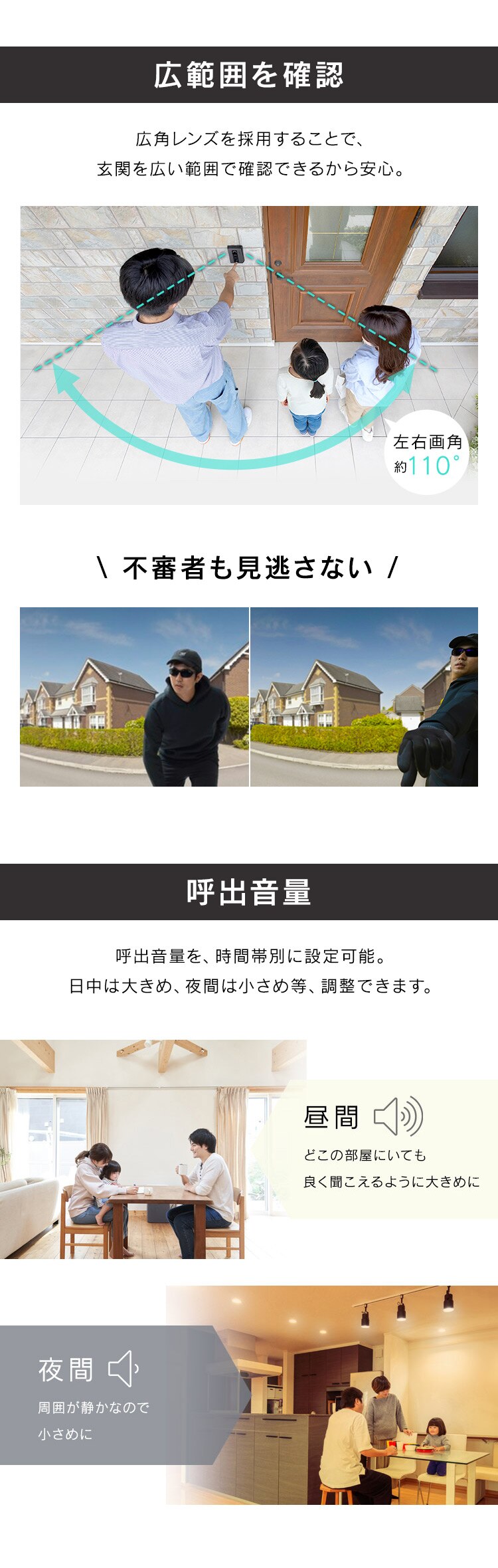 インターホン インターフォン 録画 自動録画 カメラ付き 広角レンズ 防犯 機械音声応答 4.3インチ ドアホン TD-SM3010T-WSH ホワイト/ガンメタリック3