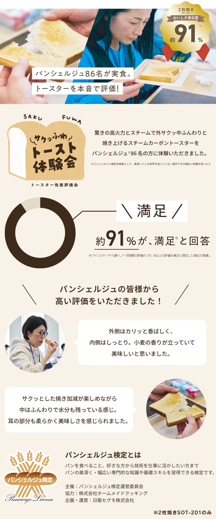 トースター スチームカーボントースター 2枚焼き SOT-201-C ミルクベージュ1