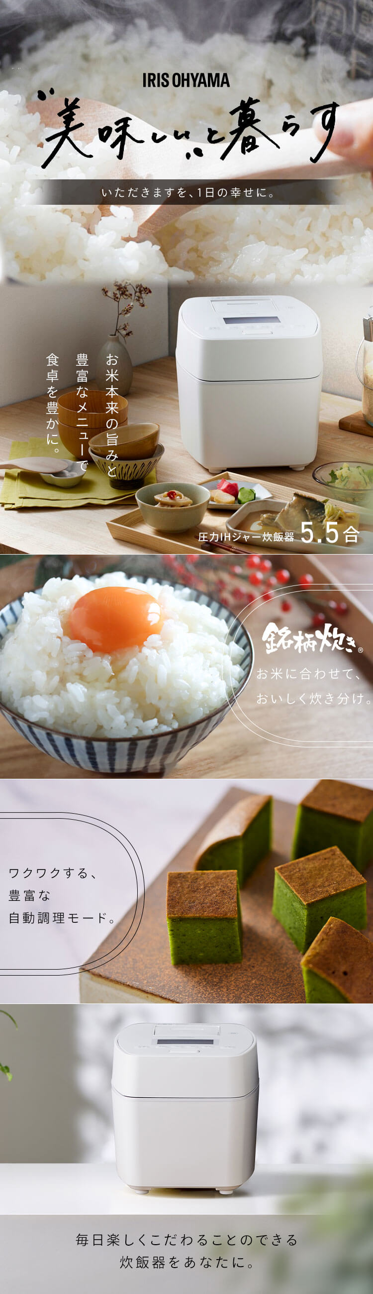 炊飯器 5.5合 圧力IH 50銘柄炊き RC-PGA50-B ブラック0