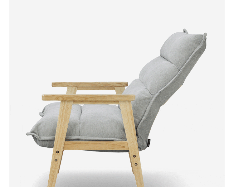 ソファ 1人掛けワイドハイバックソファ LHB-1W グレー3