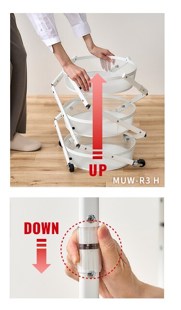 キッチンワゴン 角型 2段 マルチワゴン MUW-S2 ブラック2