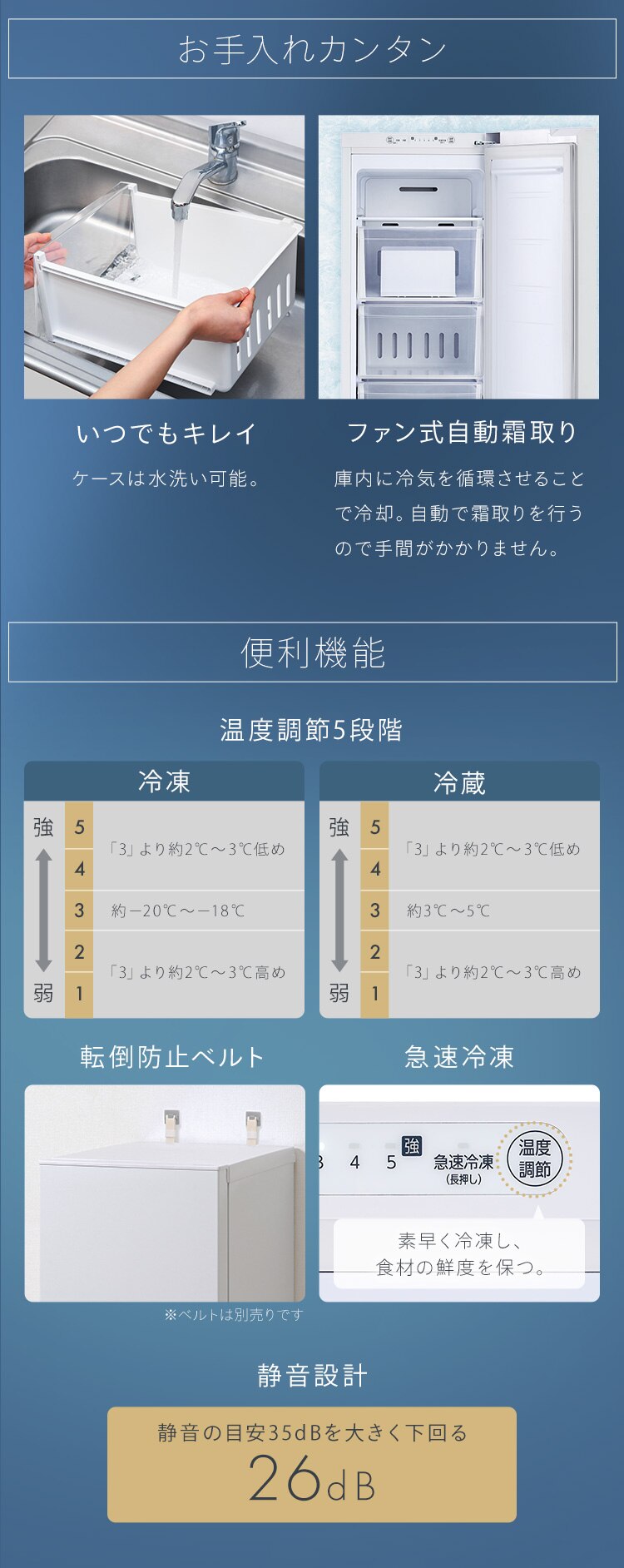【訳あり】冷凍庫 80L 幅スリム  【スキマックス】6