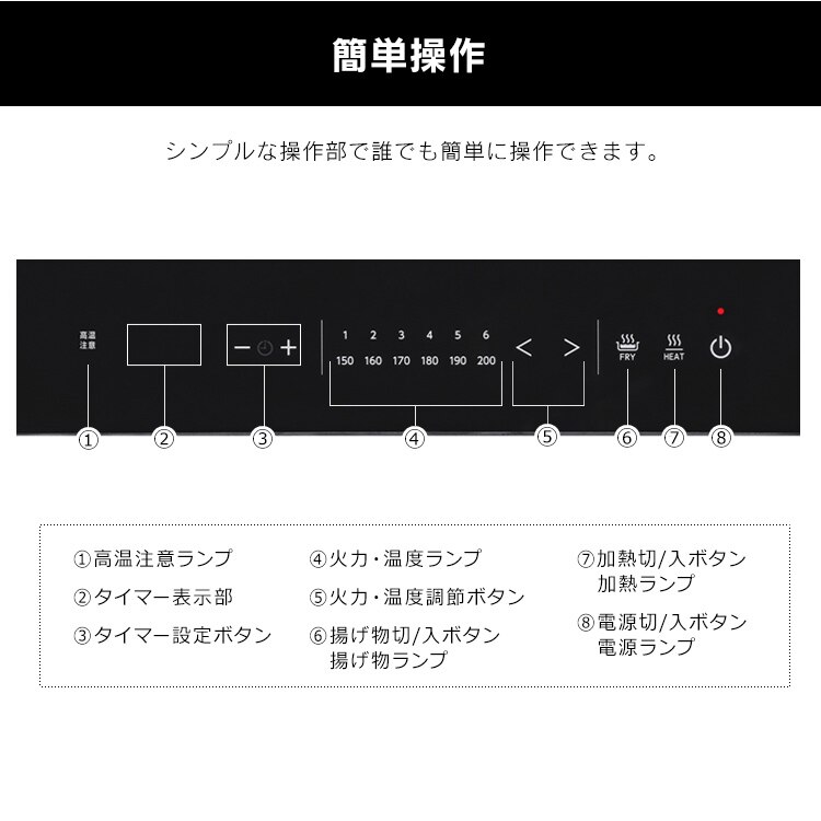 IHクッキングヒーター 1口 1400W IHコンロ 一人暮らし IHC-BFL111 ブラック7