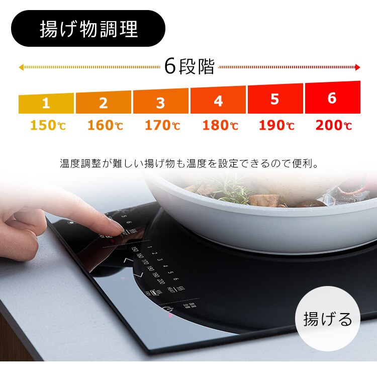 IHクッキングヒーター 2口 2300W IHコンロ IH調理器 2口IHコンロ ビルトイン IHクッキングヒーター2口 IHC-BFL221-B ブラック6