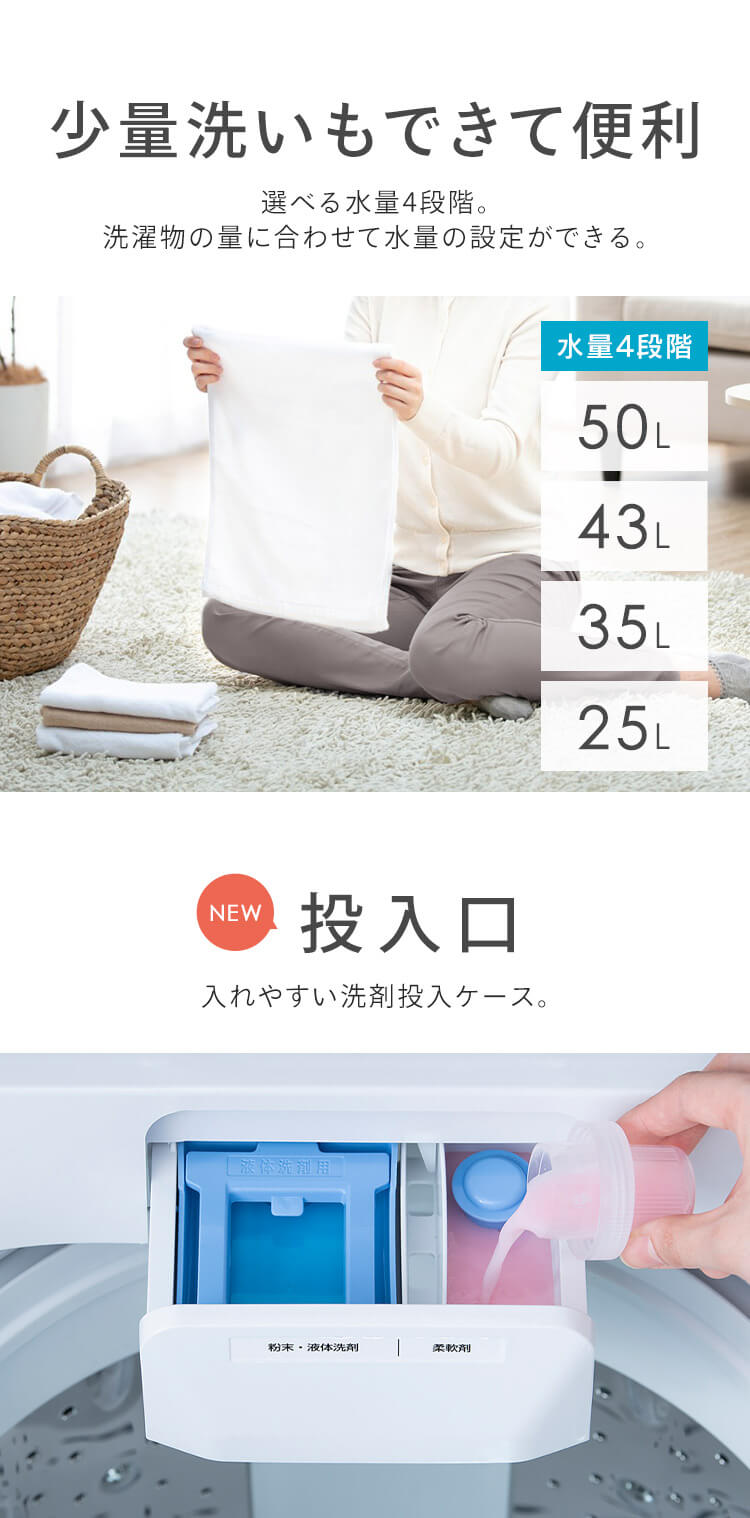 洗濯機 6kg ガチ落ち大水流洗浄 節水 LOW設計 一人暮らし ITW-60A01-W ホワイト7