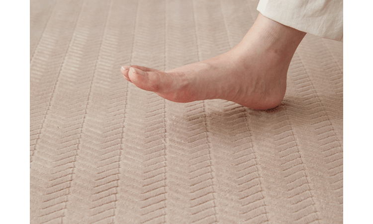 ラ・クッションラグ フレンチヘリンボーンタイプ 185cm&times;185cm 2畳 厚さ4.5cm ライトグレー ACRFG-18183