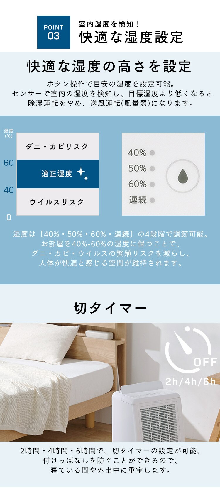 コンプレッサー式除湿機 6.5L IJC-R65 ホワイト6