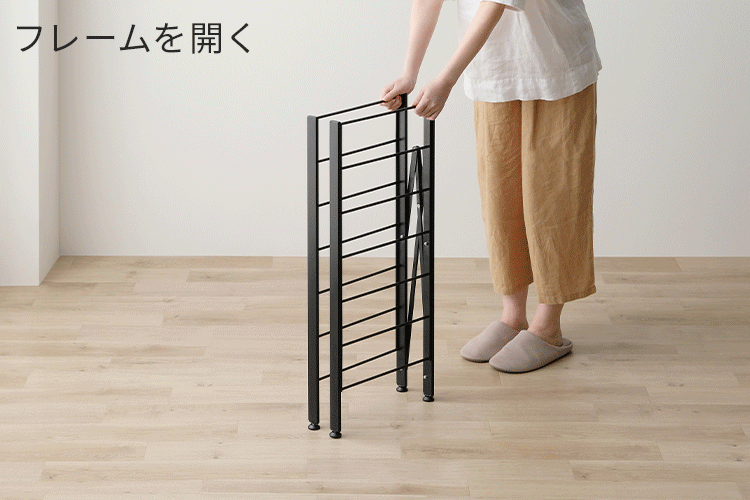 ラック 3段 幅76cm 組立簡単 連結スチールラック KRSR-3 ナチュラルオーク5