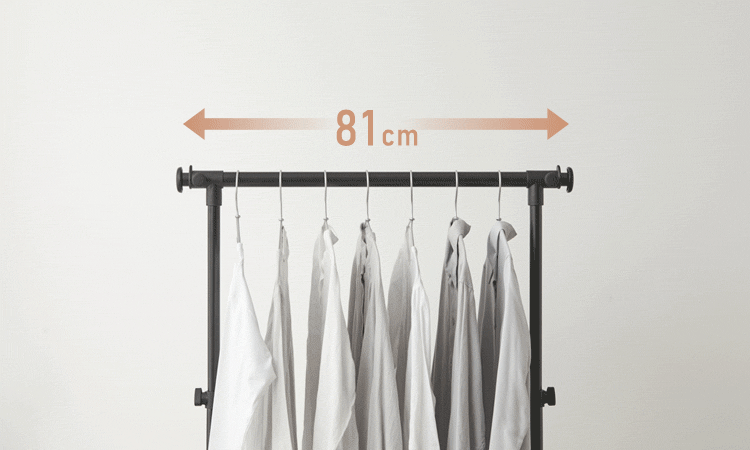 ハンガーラック 1段 横縦伸縮 キャスター付き パイプハンガー PI-E180S ブラック4