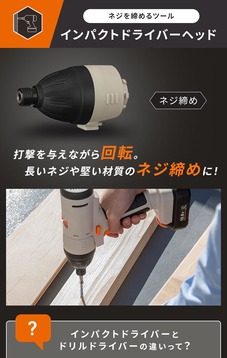 ★2,000円OFFクーポン★【ヘッド5種コンプリートセット】マルチギア 充電式ドリルドライバー本体＋5点セット 10.8V JM10DRS 7