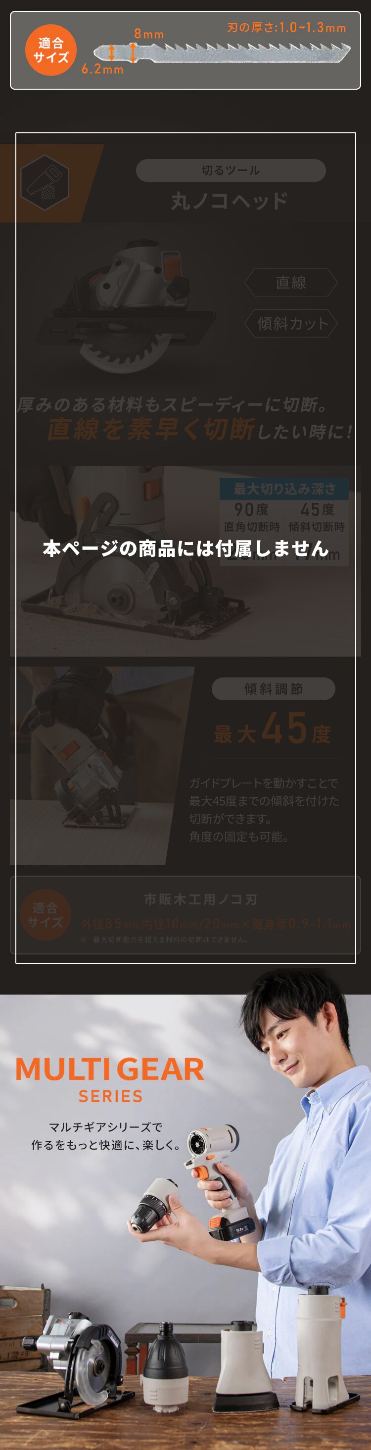 ★2,000円OFFクーポン★【初心者応援3点セット】マルチギア 充電式ドリルドライバー本体＋サンダーヘッド＋ジグソーヘッド 10.8V JM10DRS 10