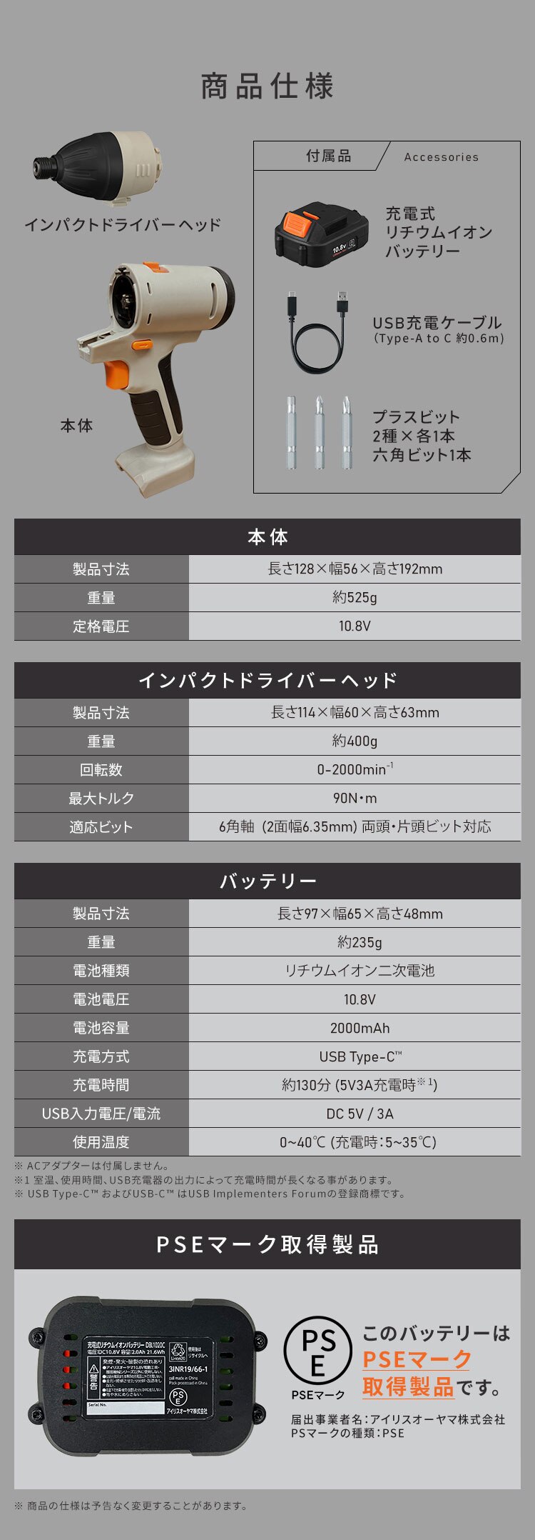 ★2,000円OFFクーポン★【5点セット】マルチギア 充電式インパクトドライバーセット＋ドリルヘッド＋サンダーヘッド＋ジグソーヘッド＋丸ノコ 10.8V JM10INS 10