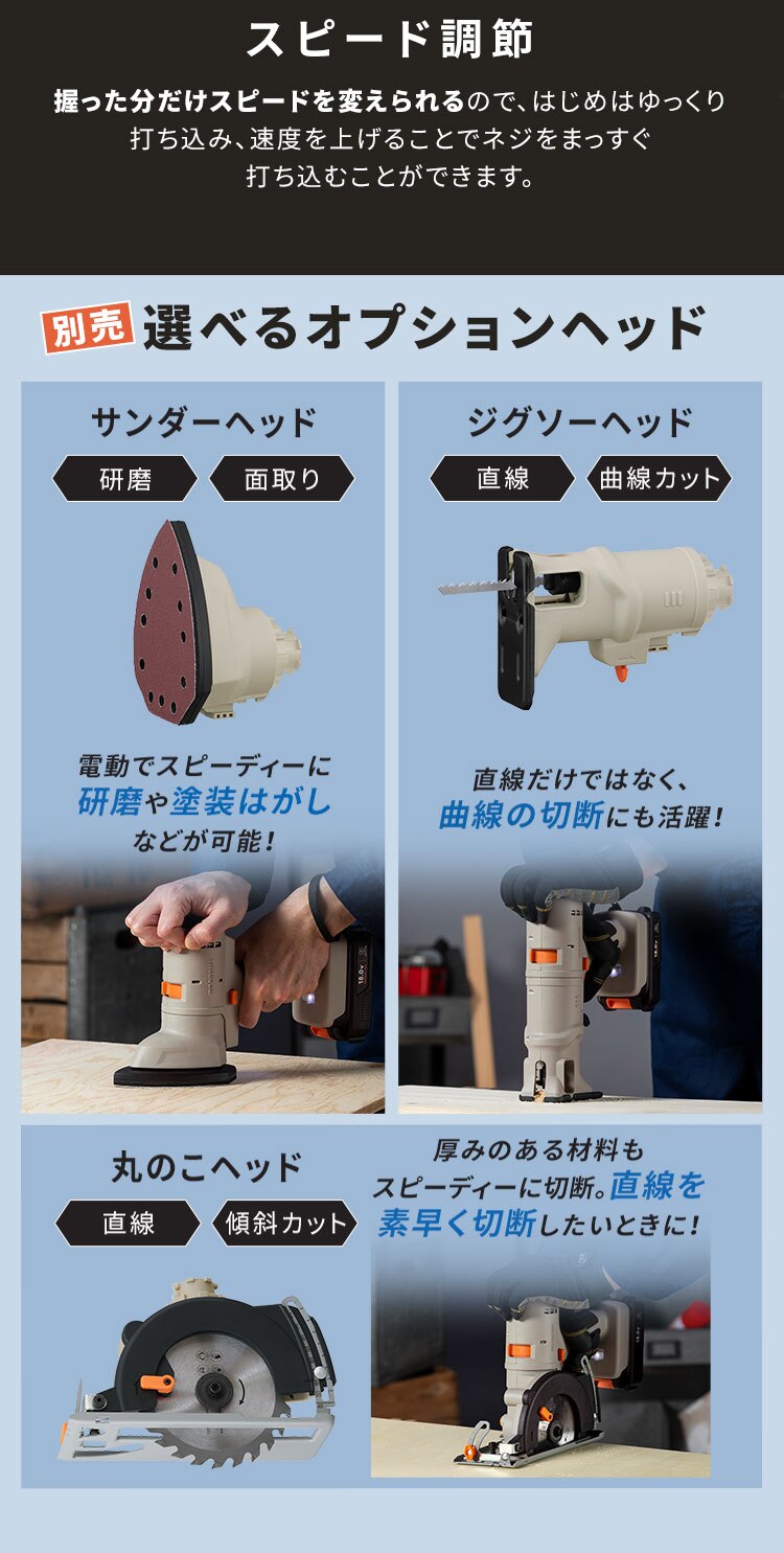 マルチギア 充電式インパクトドライバーセット 18V JM18INS サンドベージュ サンドベージュ2