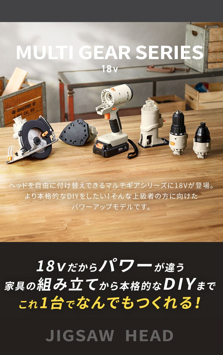 【付け替えヘッド】マルチギア ジグソーヘッド 18V JM18JG サンドベージュ1